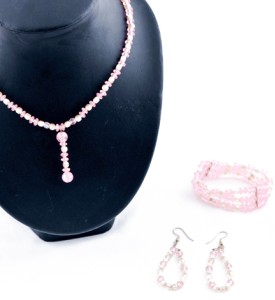 Adzo pink bead and pearl bead mix set